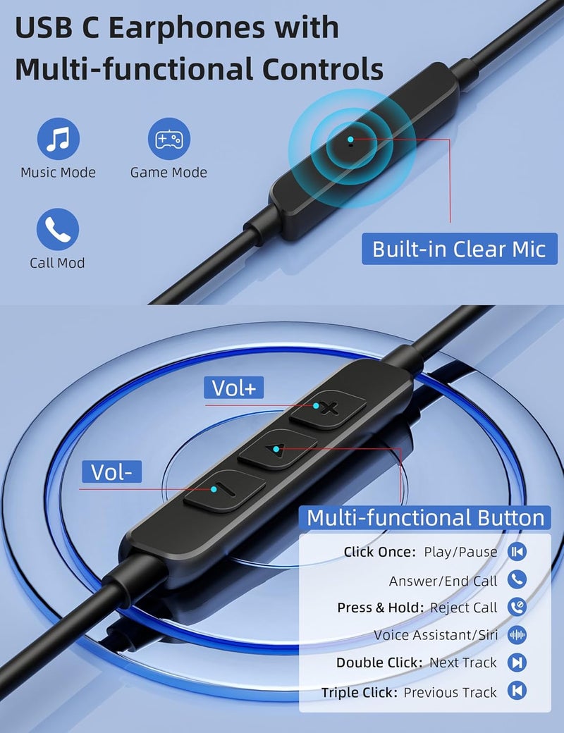 TOPAUX سماعات رأس USB Type C مفتوحة الأذن قابلة للتعديل مع خطاف فوق الأذن للأطفال سماعات سلكية للكمبيوتر المحمول لأجهزة iPhone 17 Pro Max 16 16e 15 Samsung A17 S25 S24 Flip Android لأجهزة iPad A16 Pixel 10 9a - Image 4